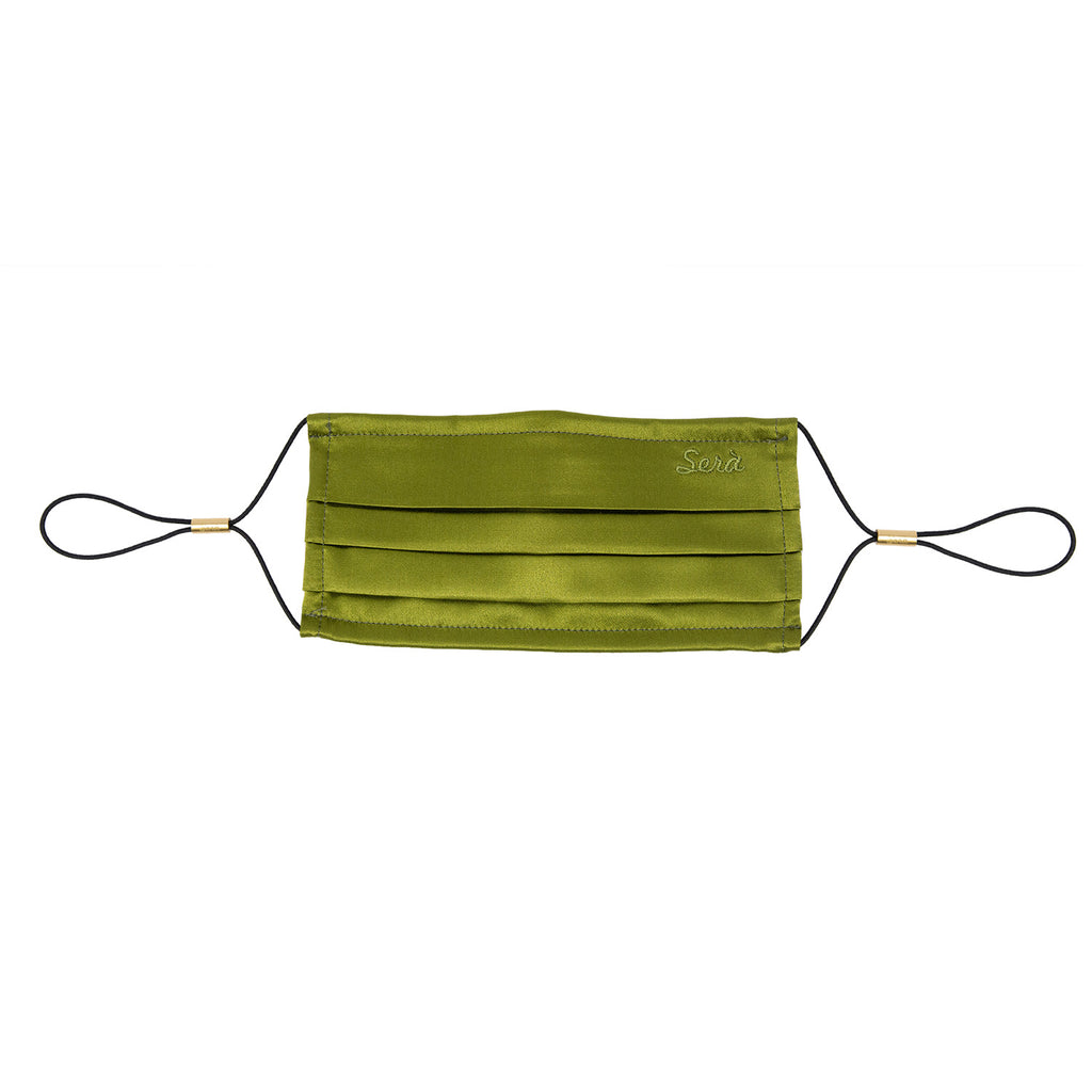 serà fine silk - Olive Green Silk Satin face cover