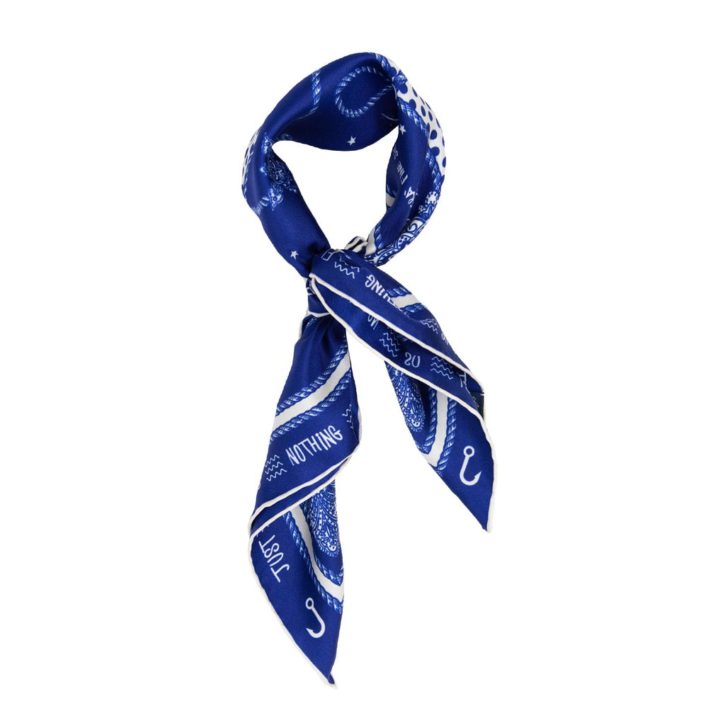 just us nothing else blue silk bandana