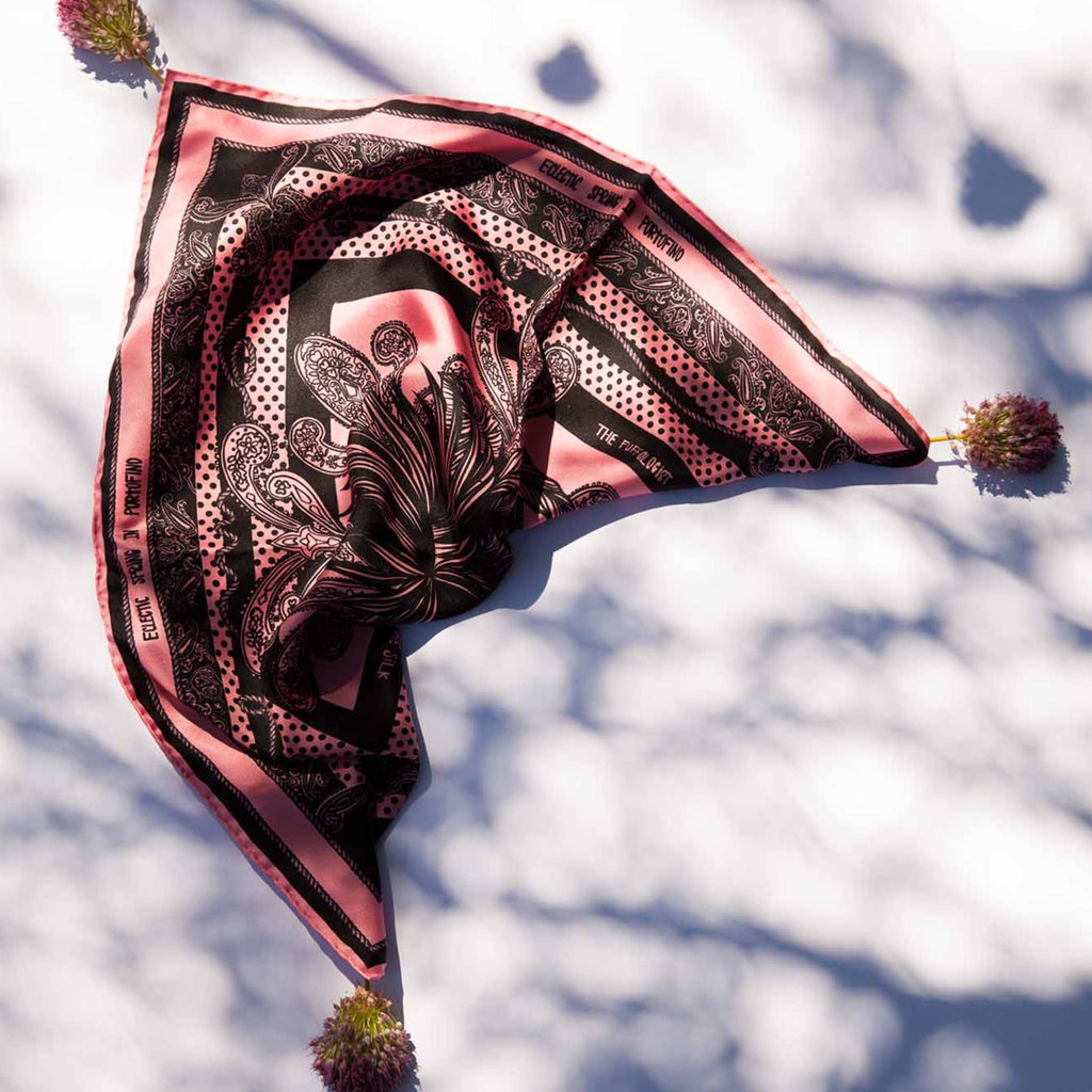 eclectic spring in portofino pink silk bandana