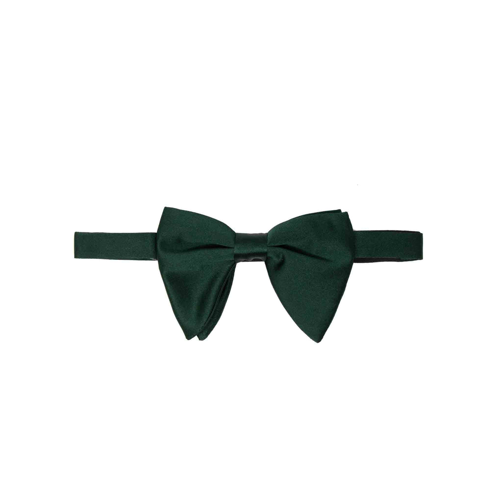 Green Silk Bow Tie - Extra Big Butterfly shape Serà Fine Silk