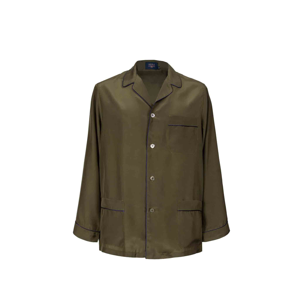 sera fine silk - green silk pajama top