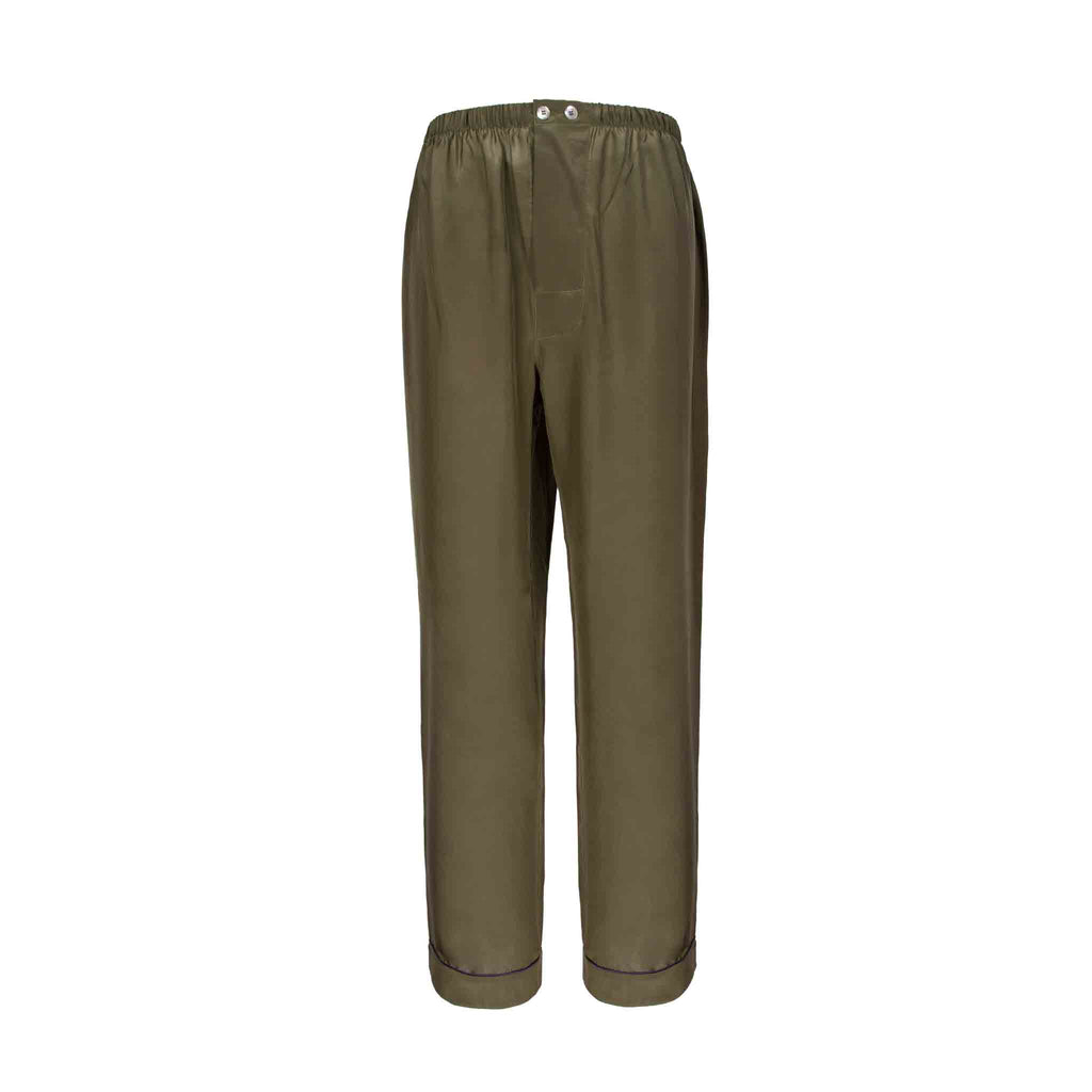 sera fine silk - green silk pajama bottom