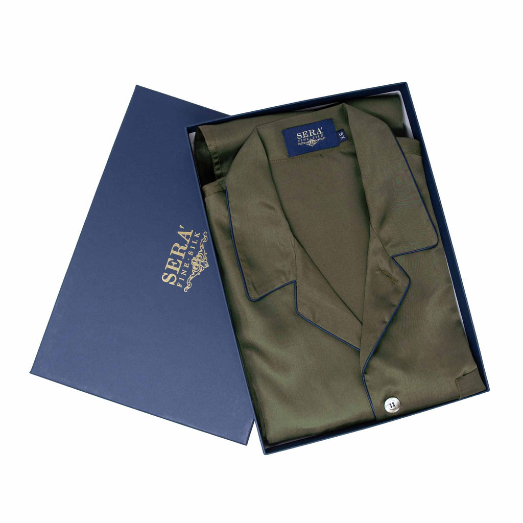 green silk pajama - serà fine silk
