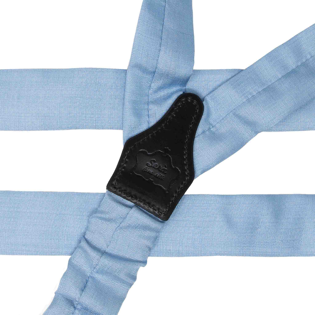 sera fine silk - light blue shantung silk suspenders