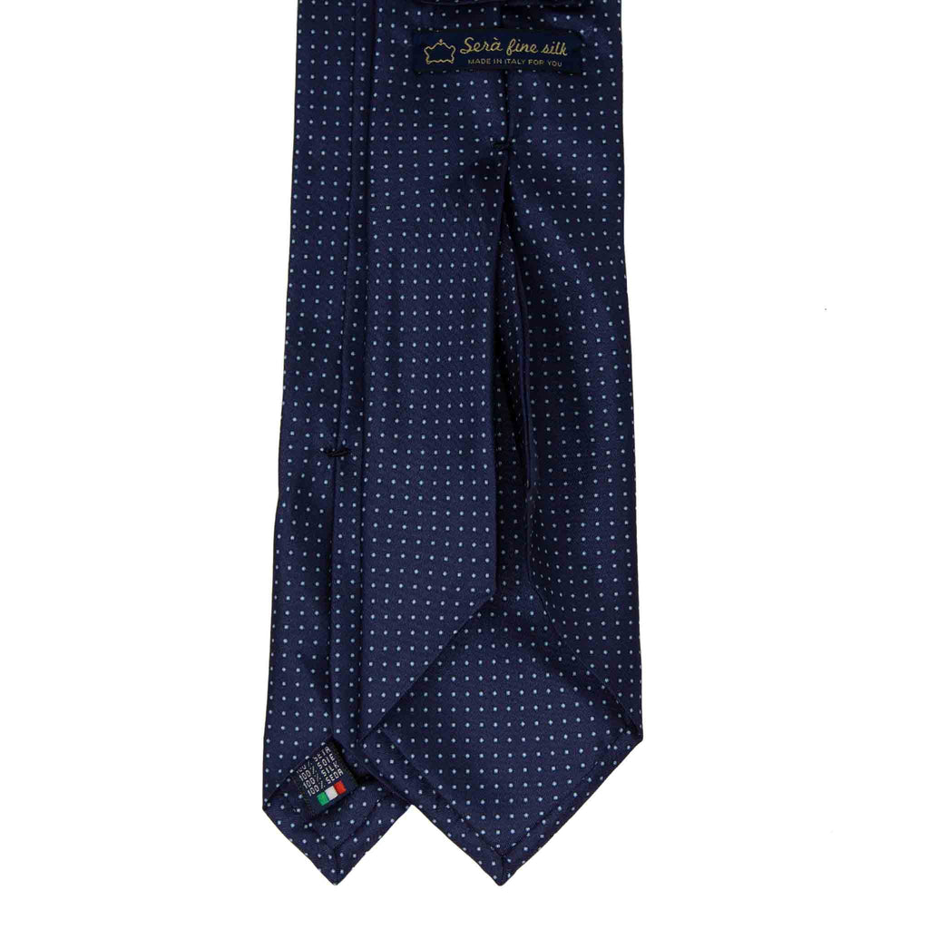 blue with light blue square dots silk tie