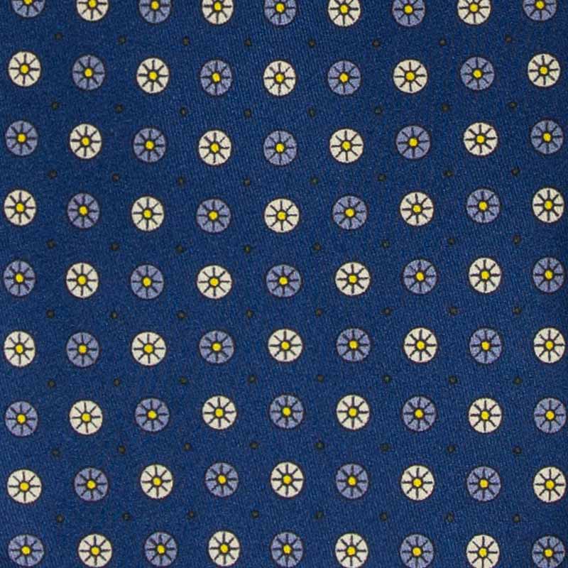 blue with small circles patterned silk tie