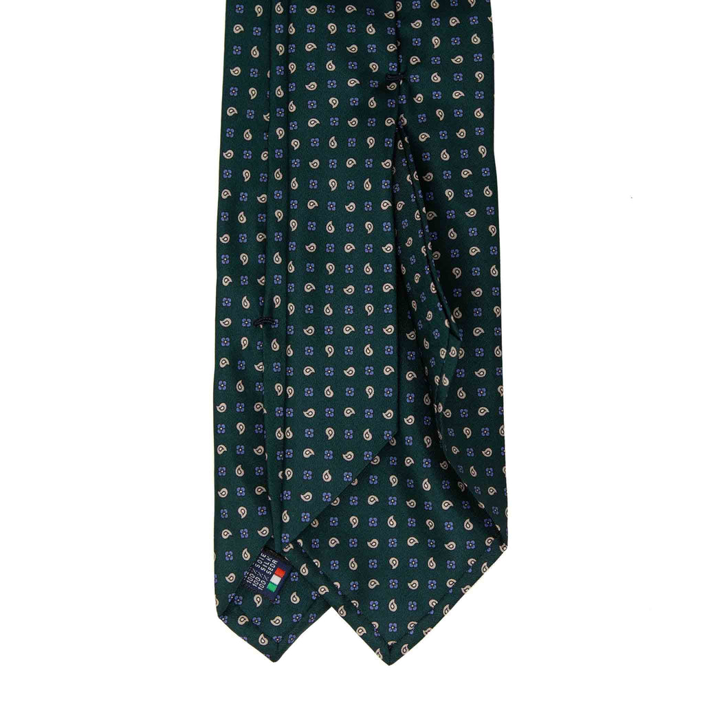 green and grey paisley silk tie