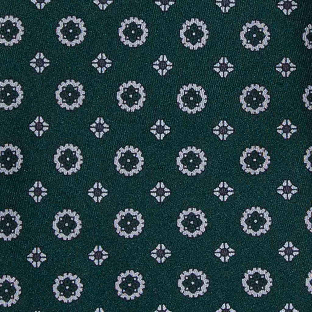 green and grey patterned silk tie serà fine silk