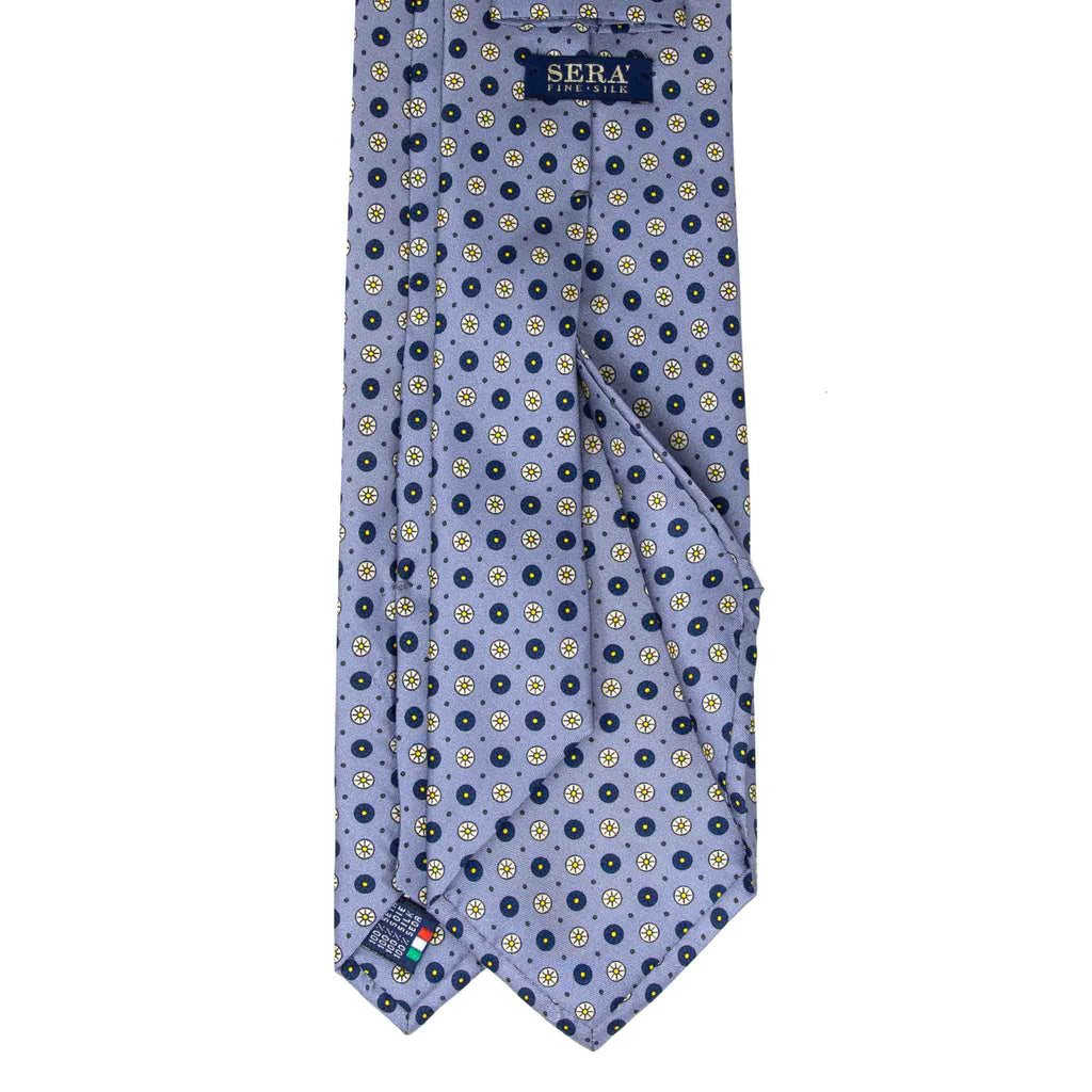 light blue with small circles patterned silk tie - serà fine silk