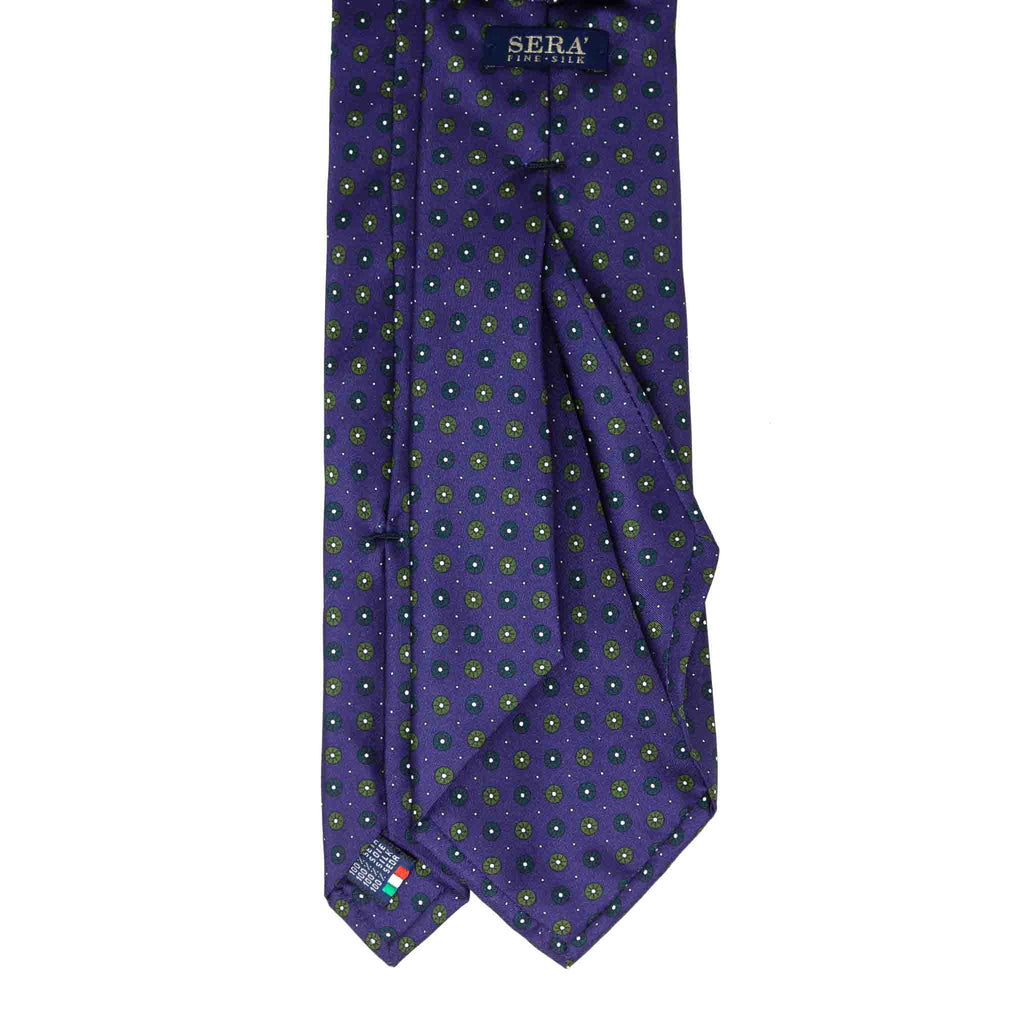 purple with small circles patterned silk tie - serà fine silk