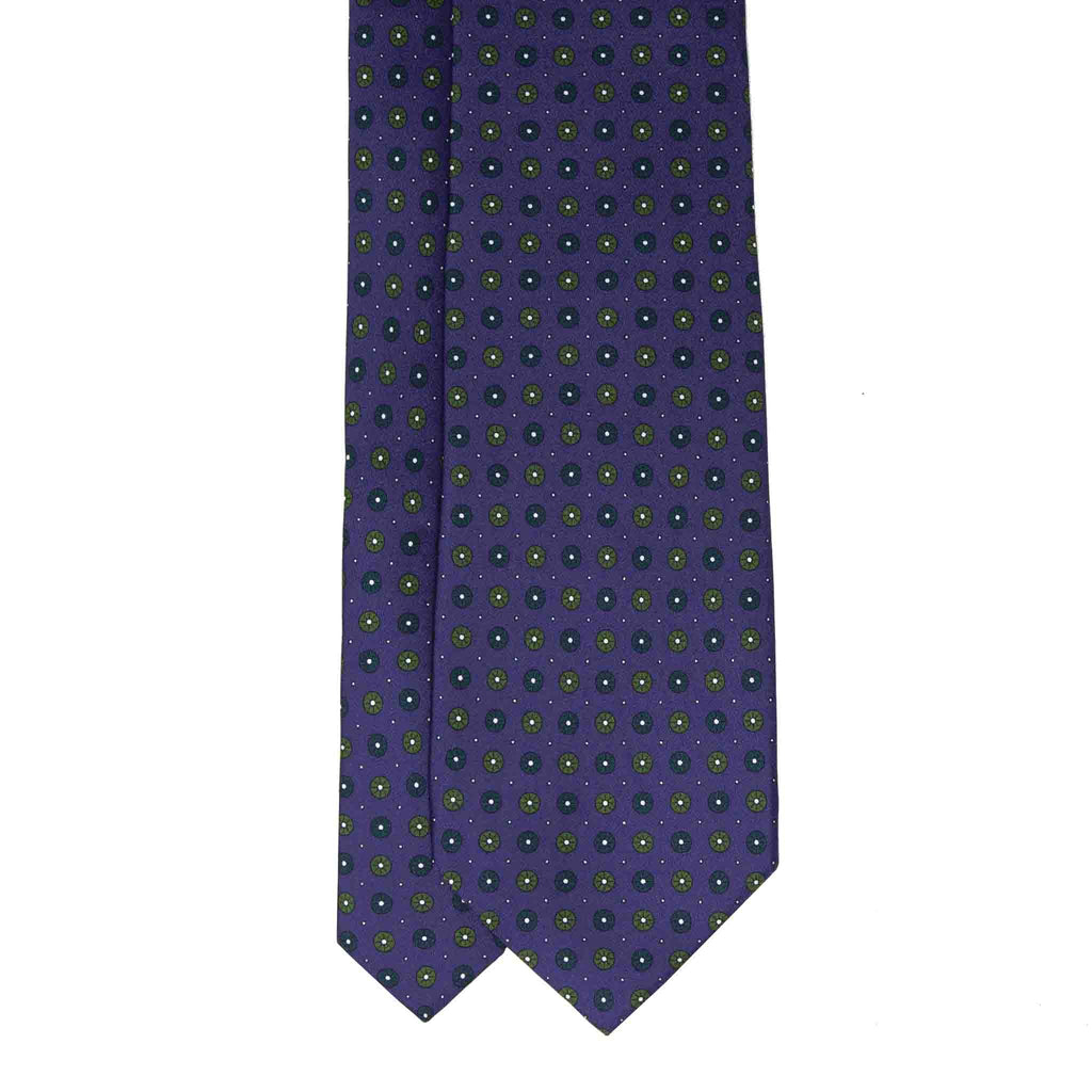 purple with small circles patterned silk tie - serà fine silk