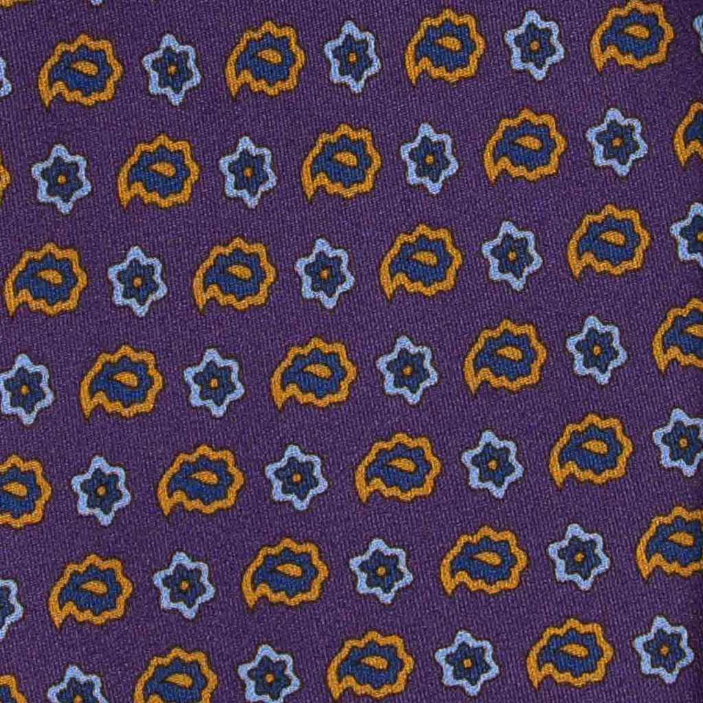 purple paisley patterned silk tie - serà fine silk