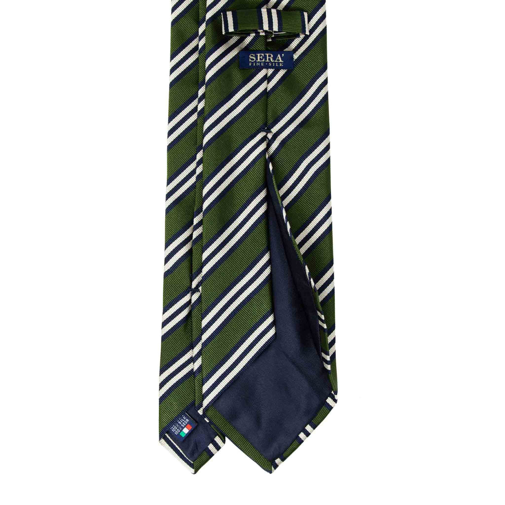 sera fine silk green regimental silk tie