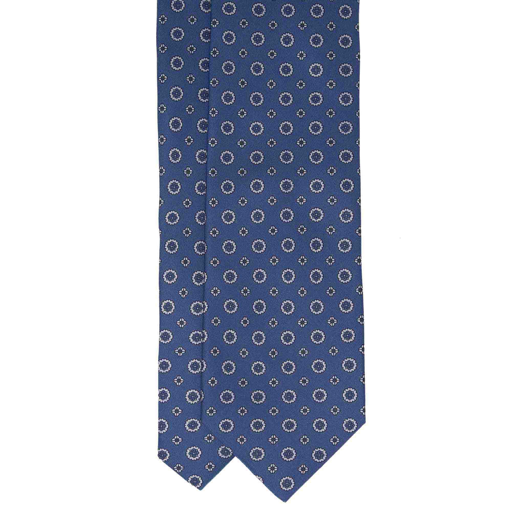 dust blue and grey patterned silk tie