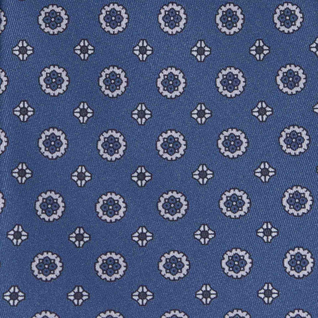 dust blue and grey patterned silk tie