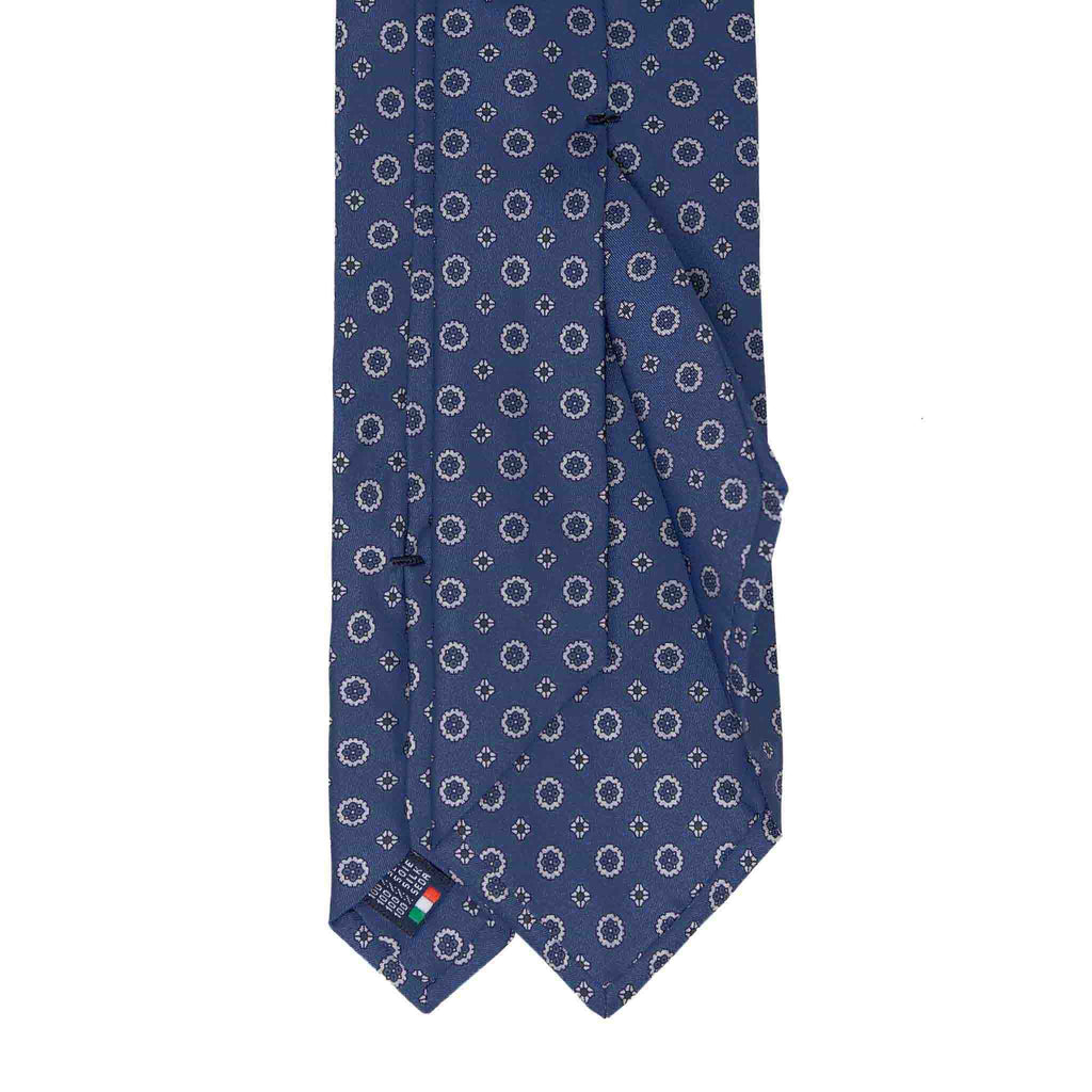 dust blue and grey patterned silk tie
