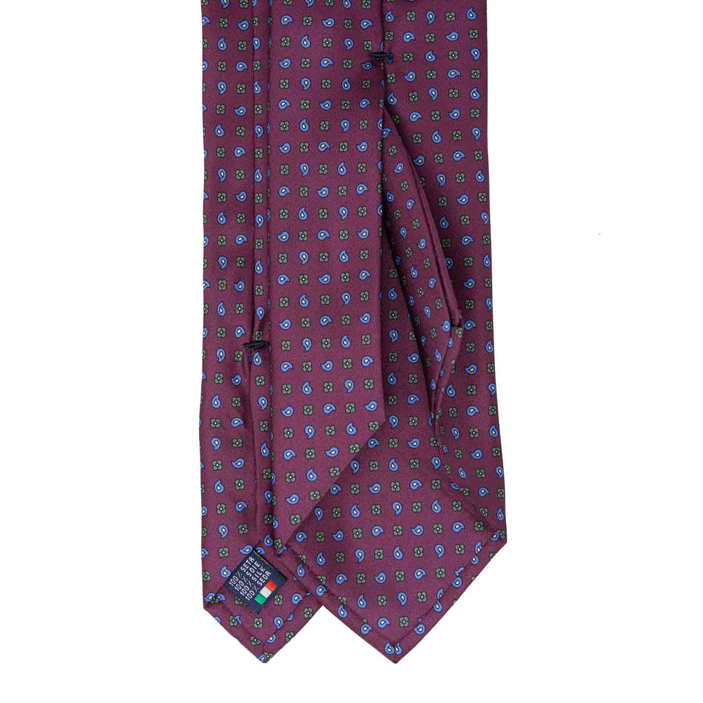 purple and green paisley silk tie - serà fine silk