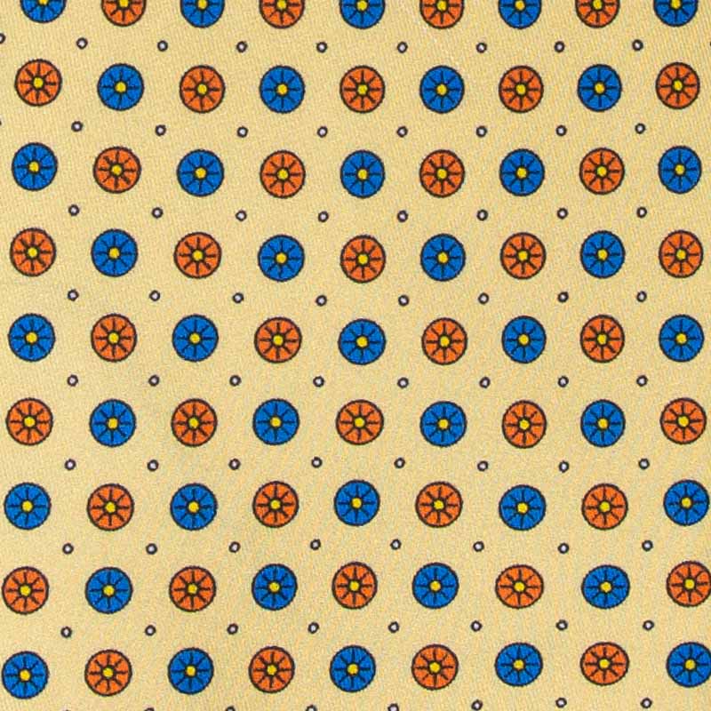 yellow with small circles patterned silk tie - serà fine silk
