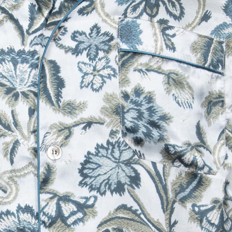sera fine silk - light blue ornate silk satin pajama