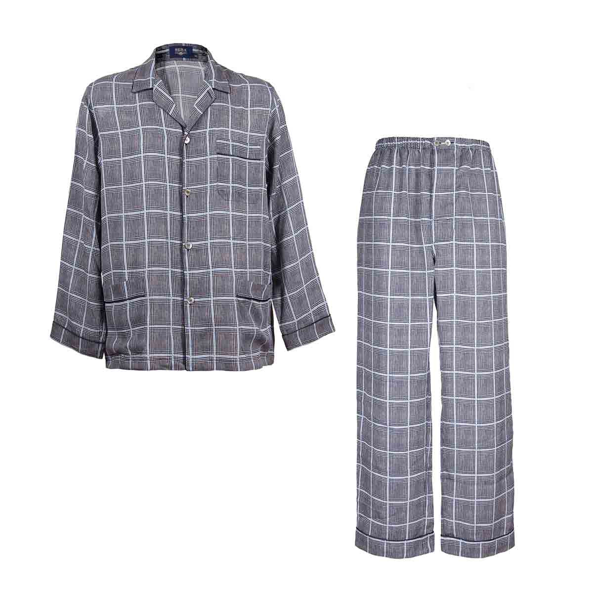 Grey Prince of Wales Silk Pajama
