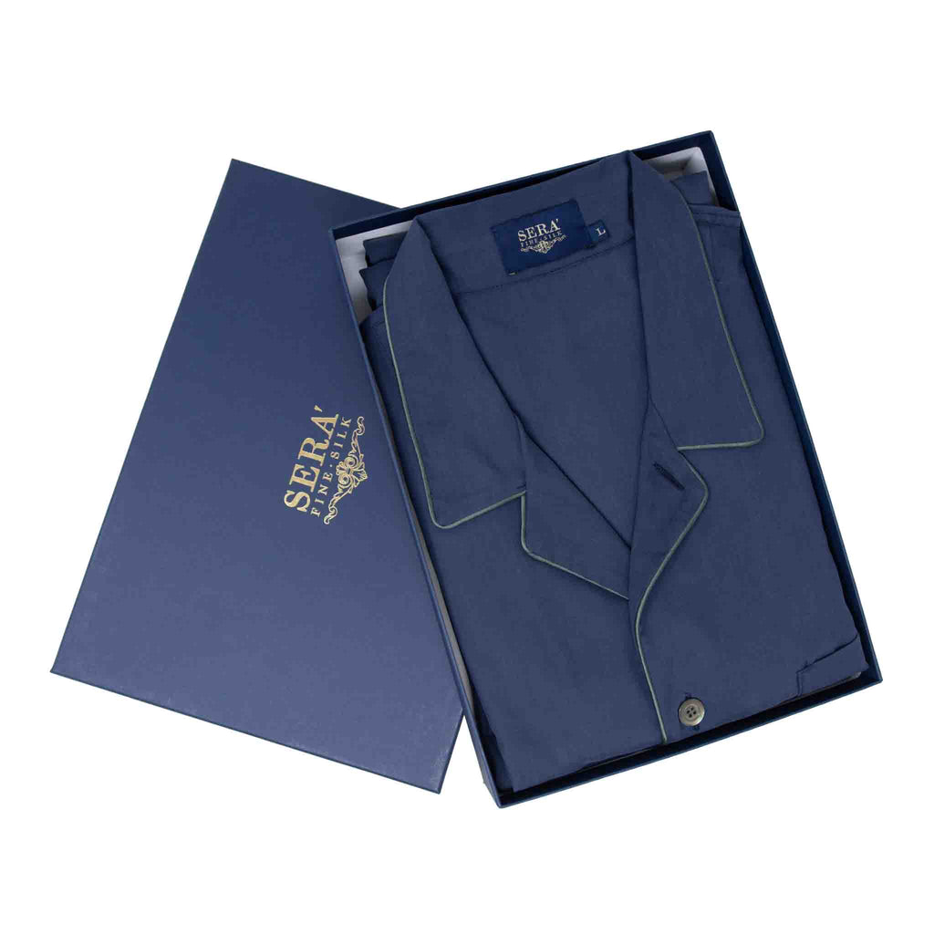 sera fine silk - navy blue silk pajama