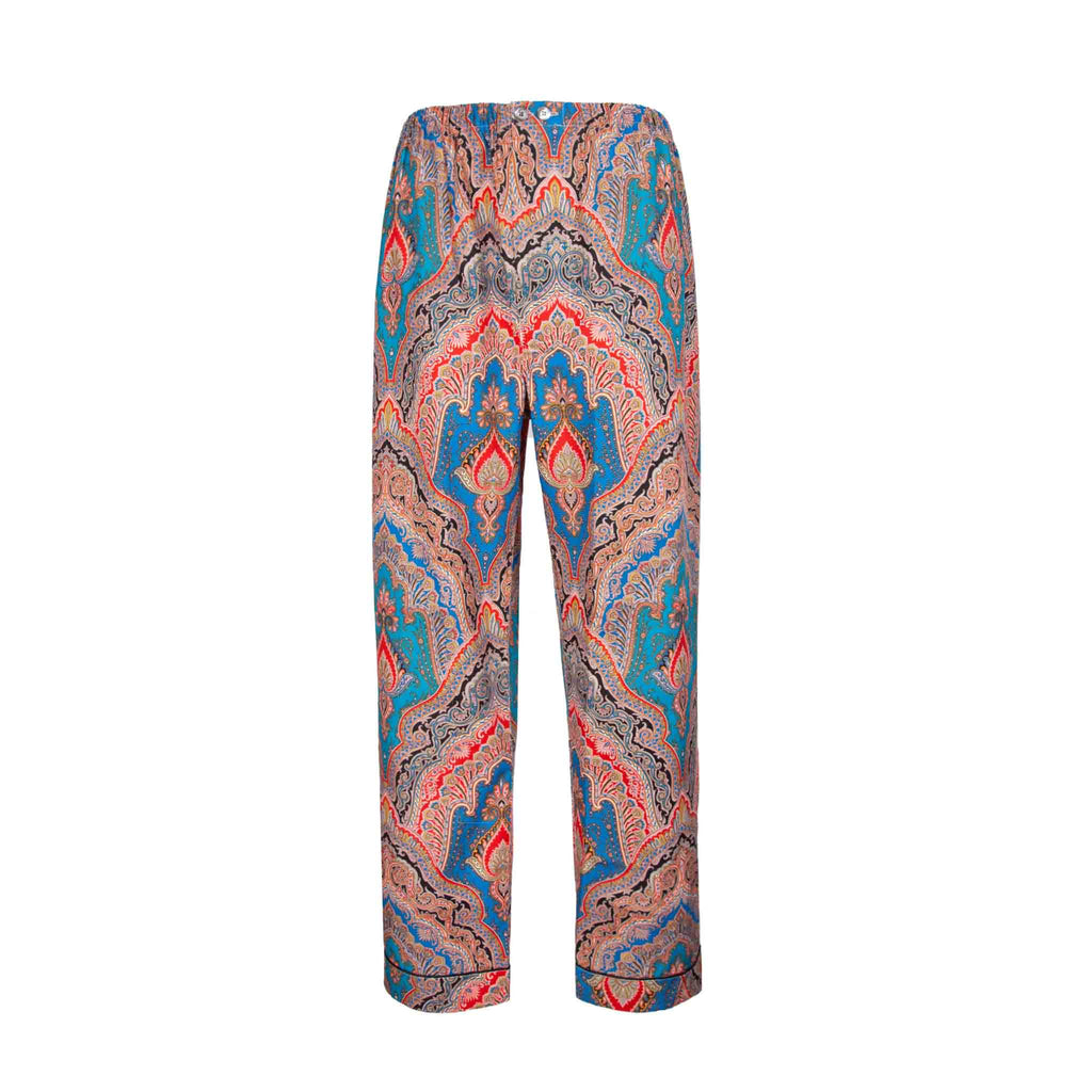 multicolor paisley patterned cotton pajama bottom - serà fine silk