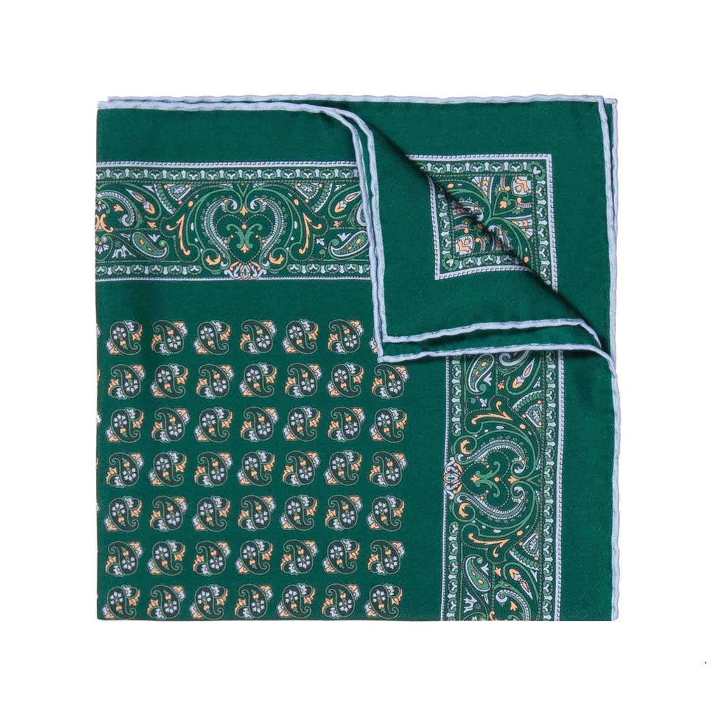 Menthol Green Montepulciano Silk Pocket Square Serà Fine Silk