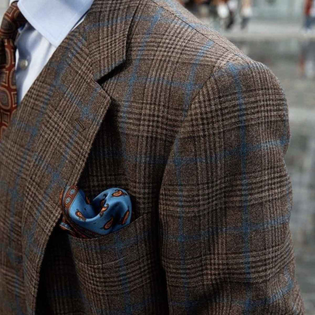 Tobacco Recioto Silk Pocket Square Serà Fine Silk