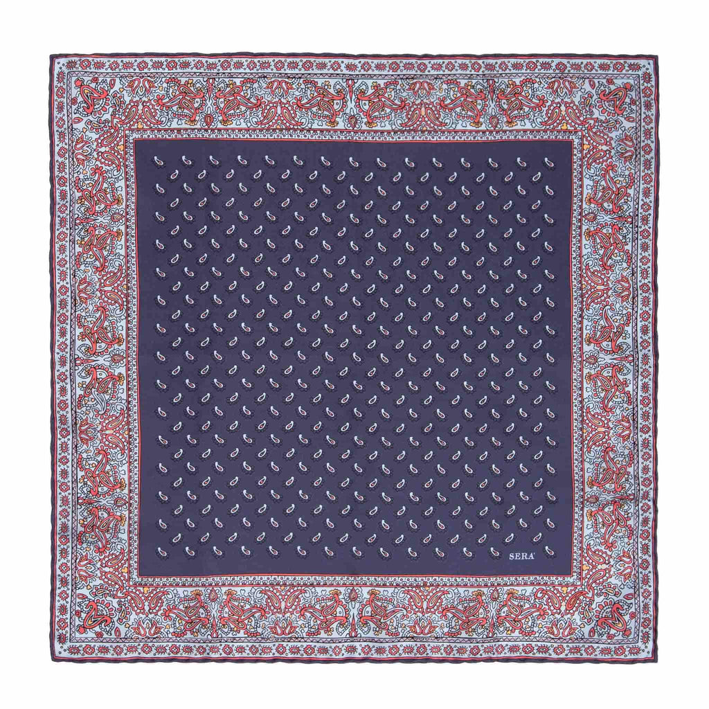 ﻿Elder Soave Blue Pocket Square Serà Fine Silk