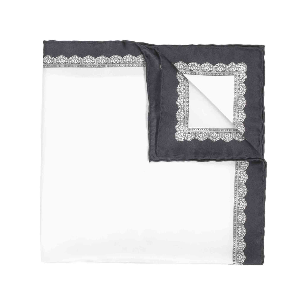 Dark Grey Essential Silk Pocket Square Serà Fine Silk