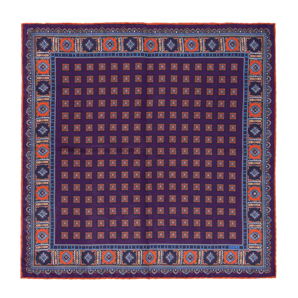 Plum Primitivo Silk Pocket Square Serà Fine Silk