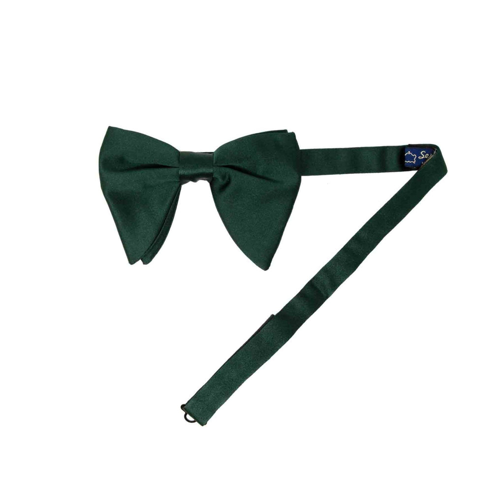 sera fine silk - green pre-tied silk butterfly bow tie