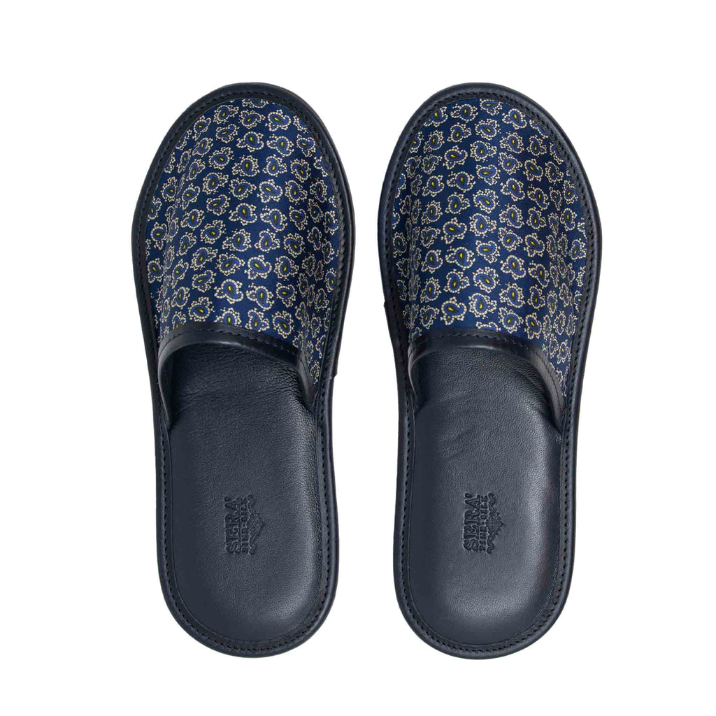 Blue paisley online slippers