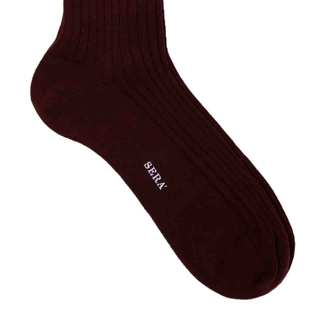 burgundy ribbed wool socks - serà fine silk