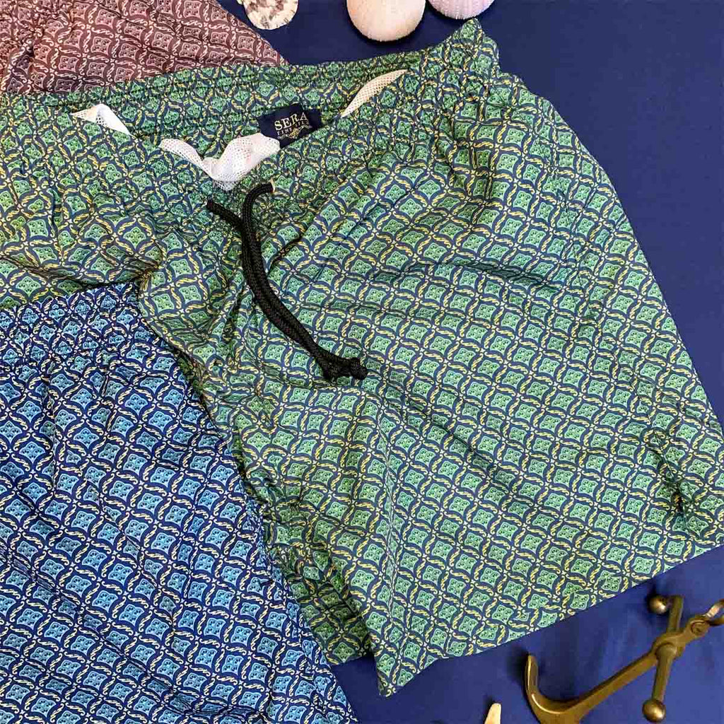 Procida Green Swimsuit Serà Fine Silk