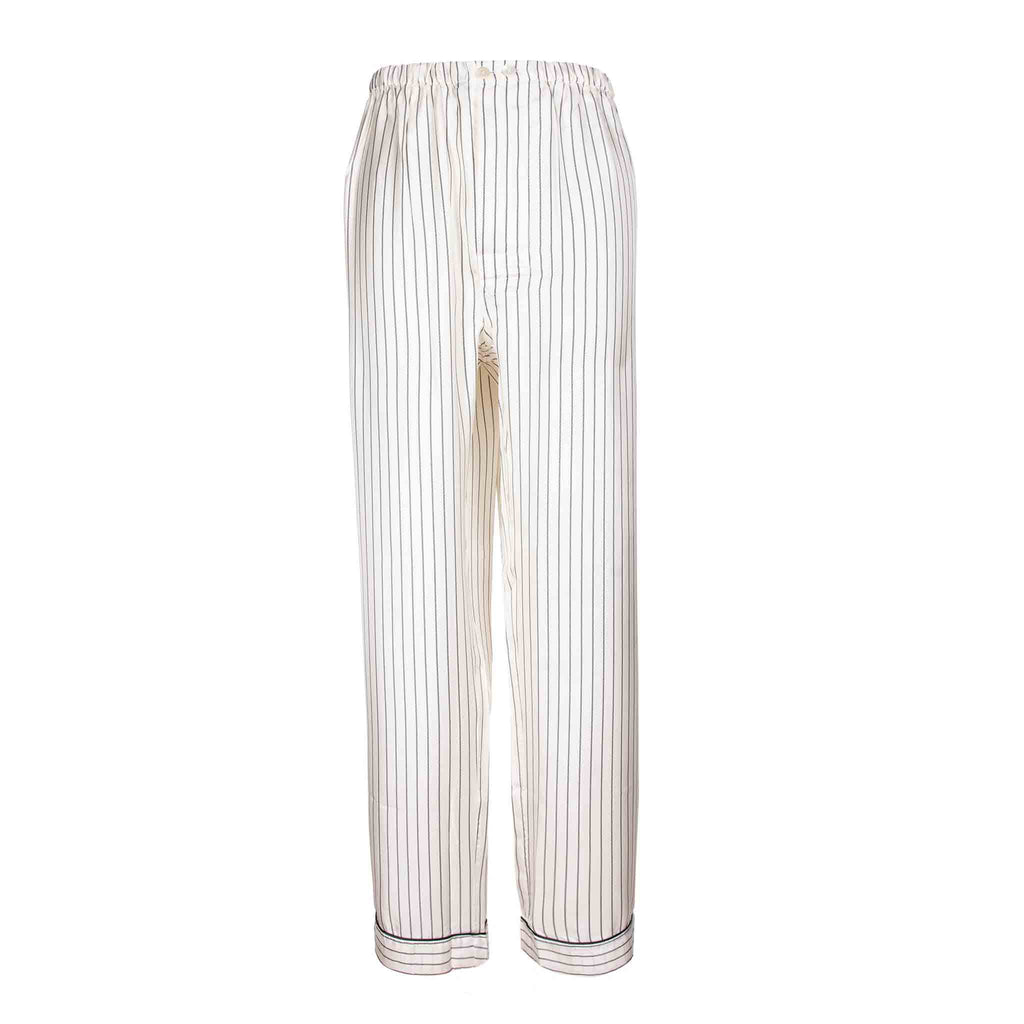 White Striped Silk Pajama Serà Fine Silk