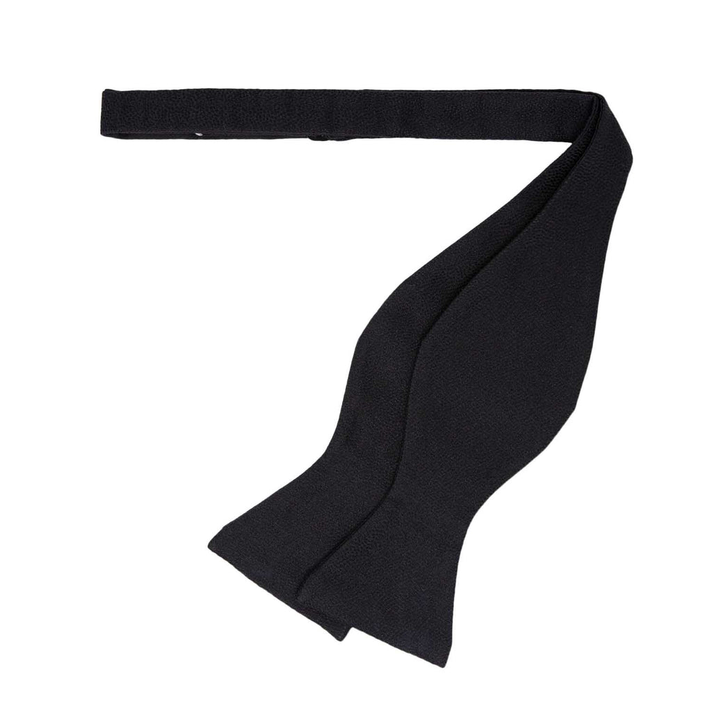 Black on Black Dots Pattern Self-Tie Silk Bow Tie - sera fine silk