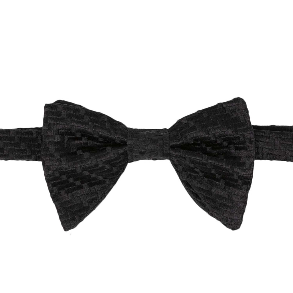 Black squares Pattern Silk Butterfly Bow Tie - sera fine silk