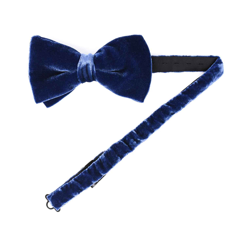 Royal Blue Pre-Tied Velvet Bow Tie - sera fine silk