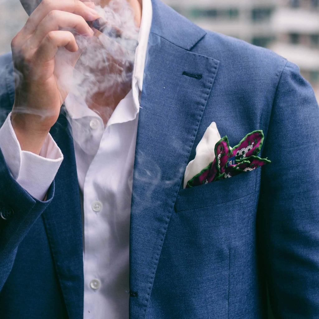 Bouganvillea Purple Pocket Square Styled