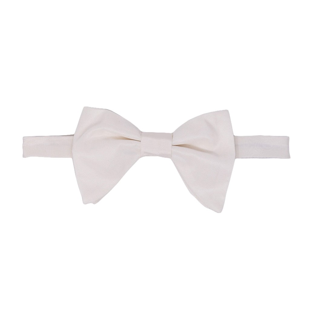 White Pre-Tied Silk Grosgrain Butterfly Bow Tie - sera fine silk