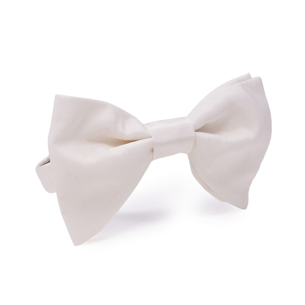 White Pre-Tied Silk Grosgrain Butterfly Bow Tie - sera fine silk