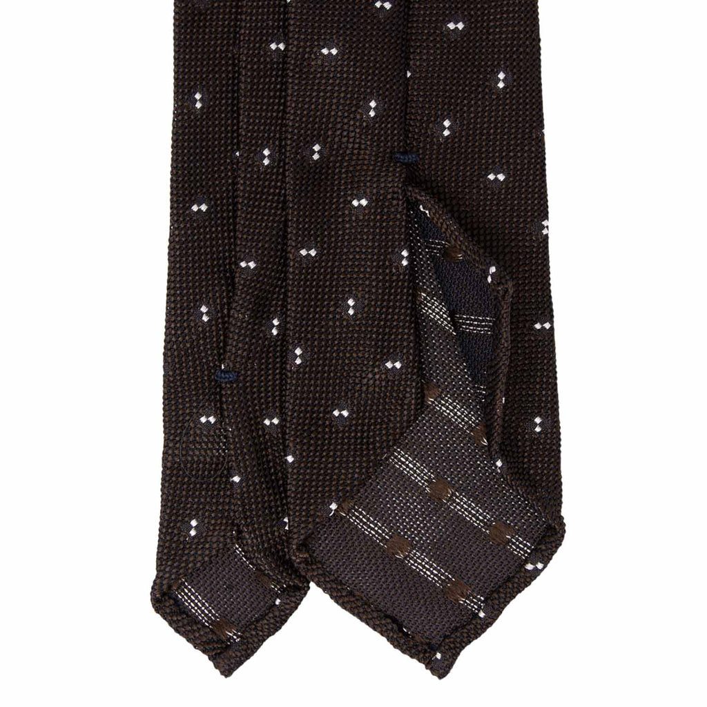 Brown with Dots Grenadine Silk Tie - sera fine silk