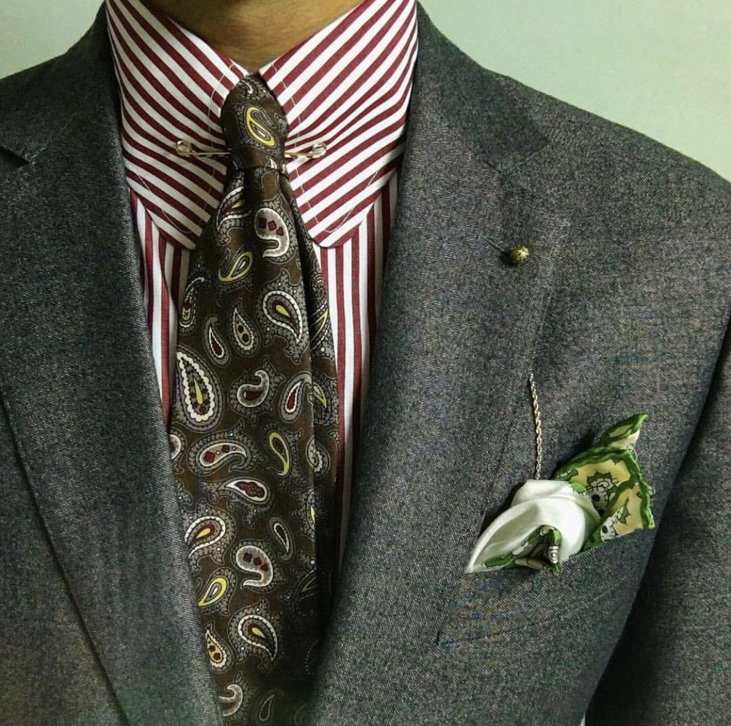 Fiori di limone Green Pocket Square Styled