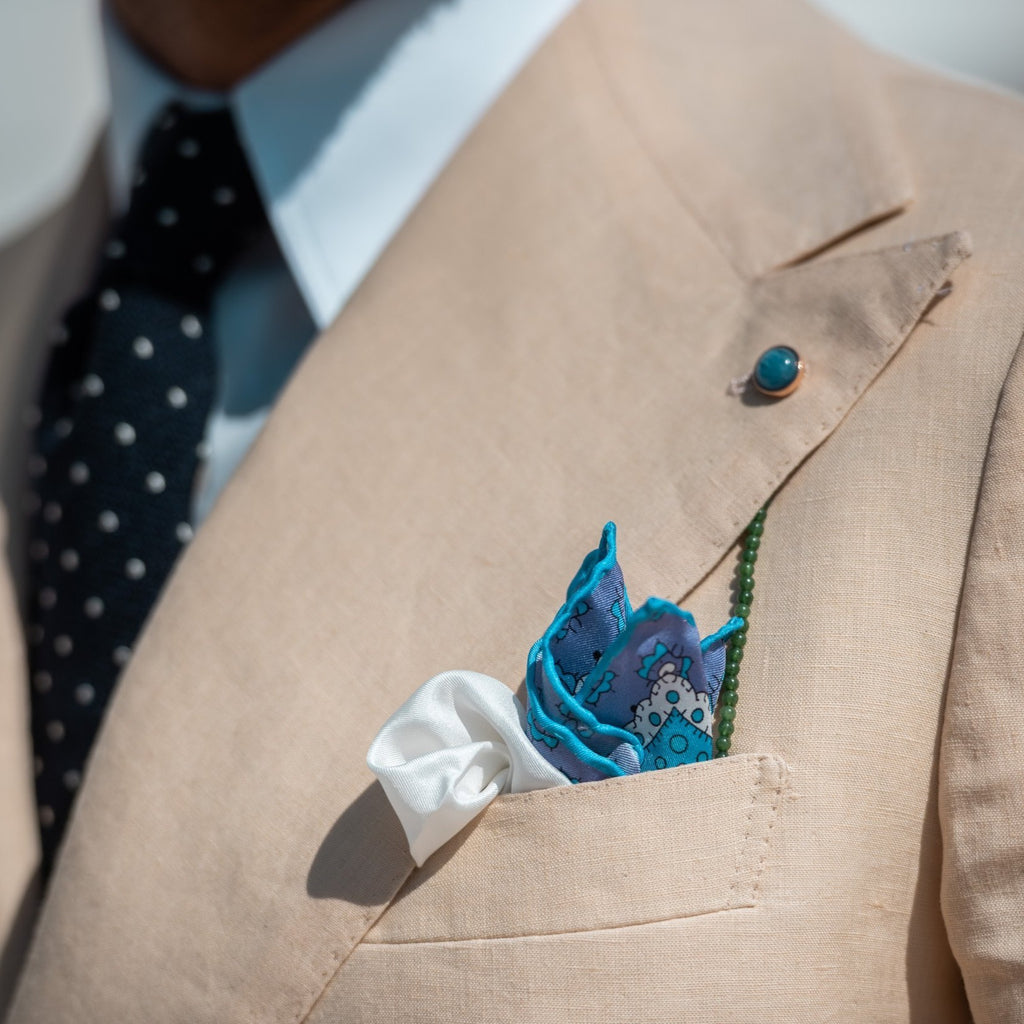 Glicine Lavender Pocket Square Styled