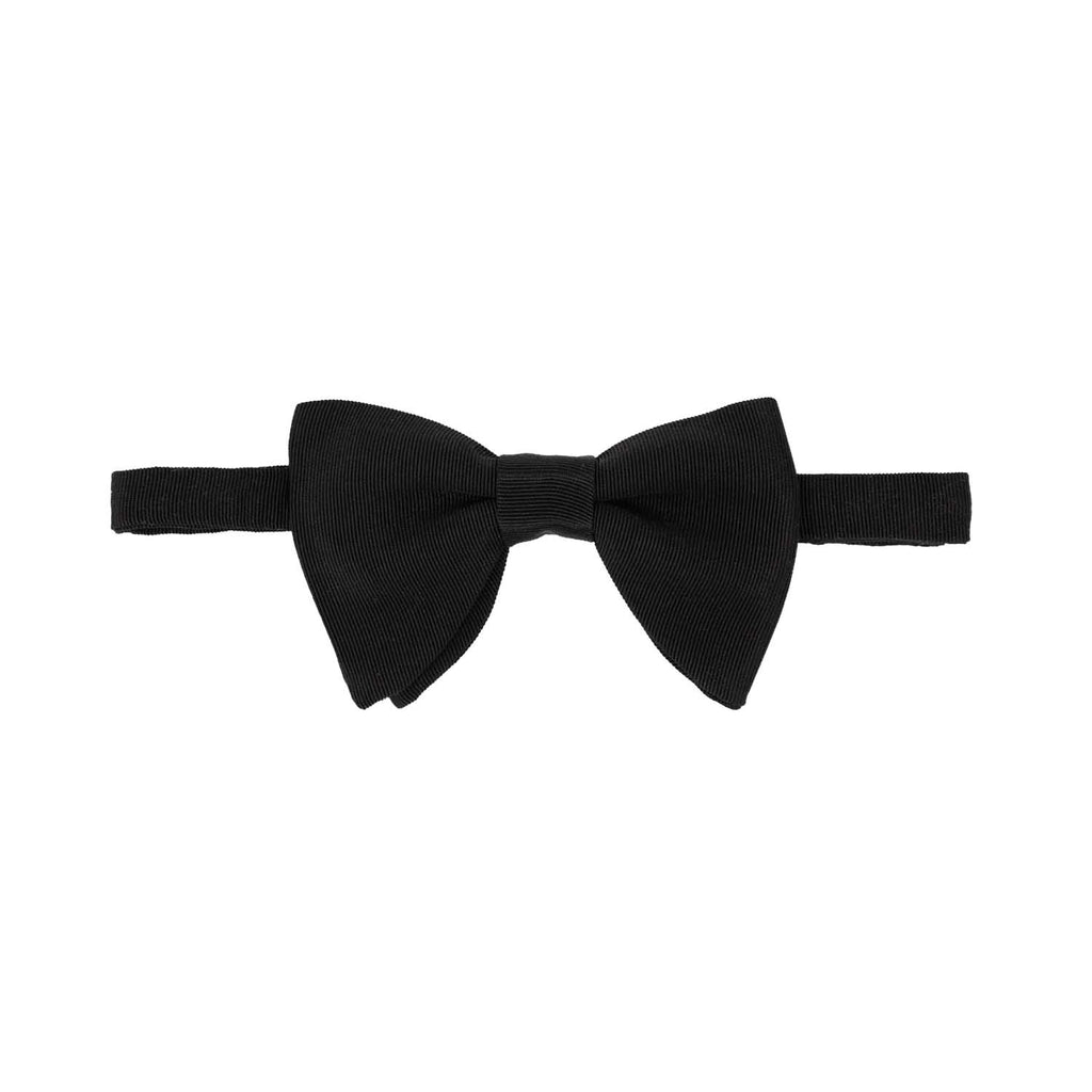 Black Grosgrain Pre-Tied Silk Butterfly Bow Tie - sera fine silk