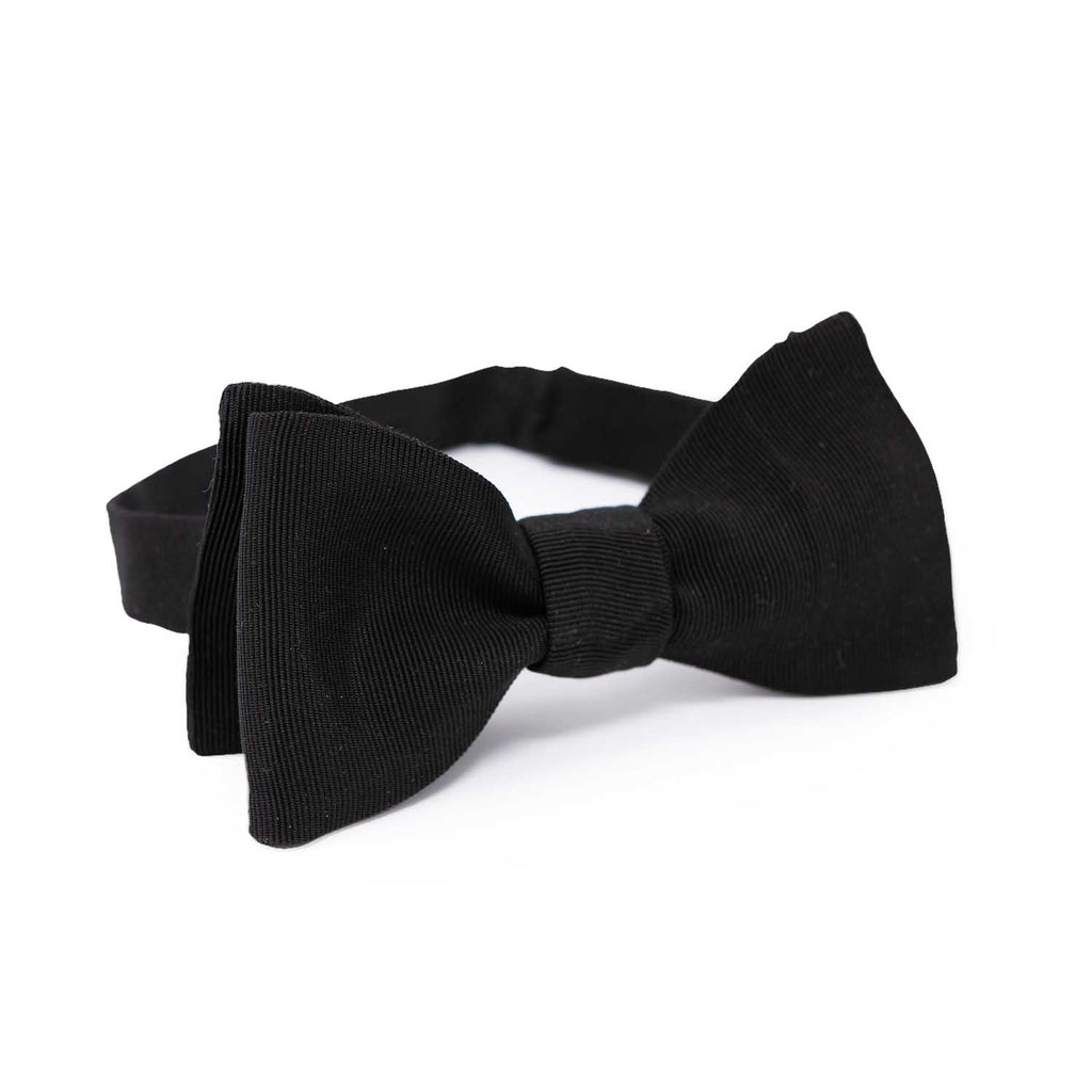 Black Grosgrain Self-Tie Silk Bow Tie - sera fine silk
