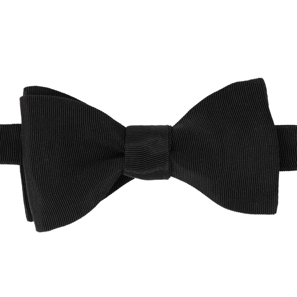 Black Grosgrain Self-Tie Silk Bow Tie - sera fine silk