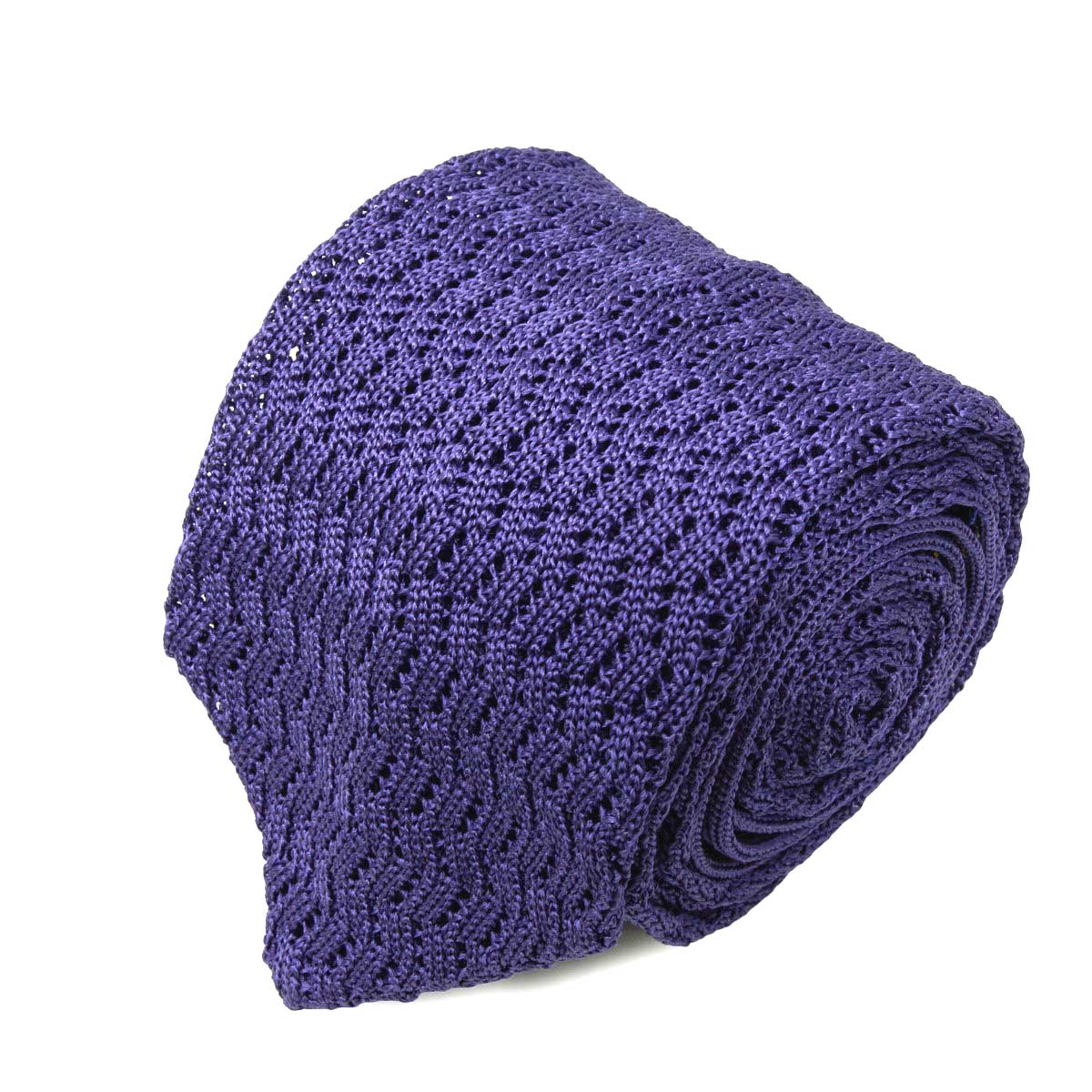 Zig Zag V Point Knitted Tie