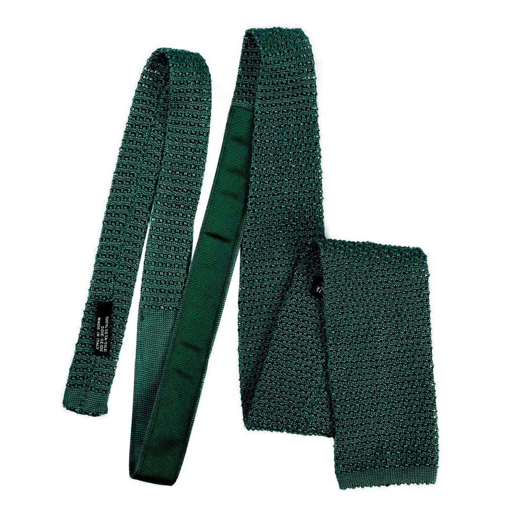Green Forest Crochet Knitted silk Tie - sera fine silk